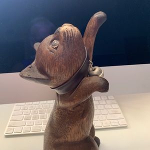 Handcarved wooden cat.